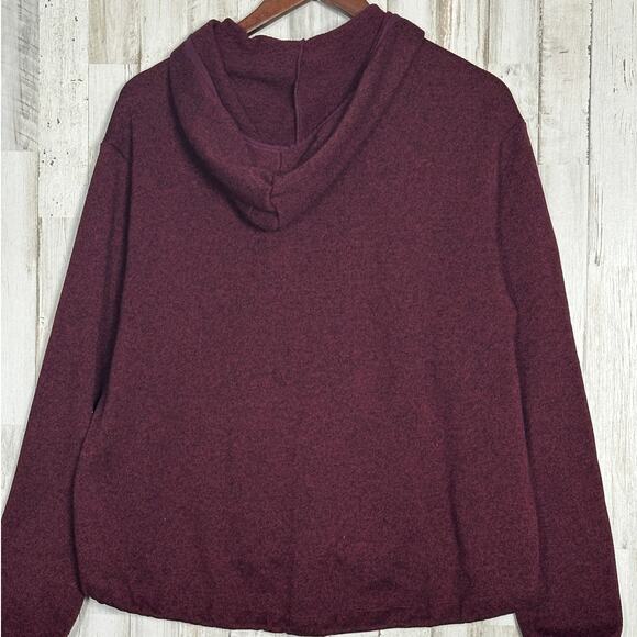 Victoria Secret Fleece Hoodie Large Maroon Full Zip Sweatshirt Loungewear EUC - Picture 2 of 7